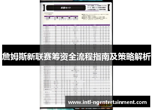 詹姆斯新联赛筹资全流程指南及策略解析